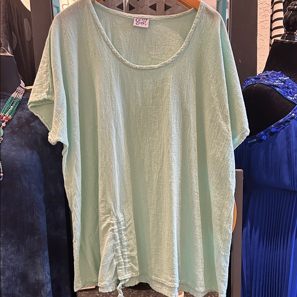 Oh My Gauze! Seafoam Green Short Sleeve Top